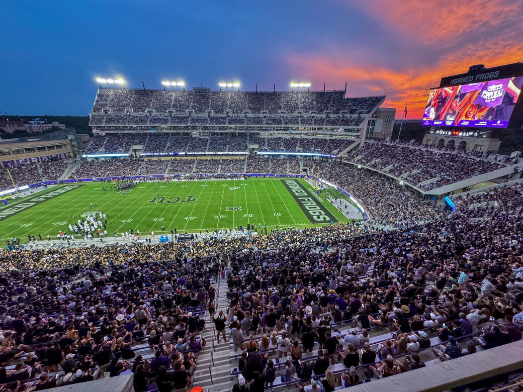 TCU Horned Frogs football game at Amon G. Carter Stadium in Fort Worth, TX